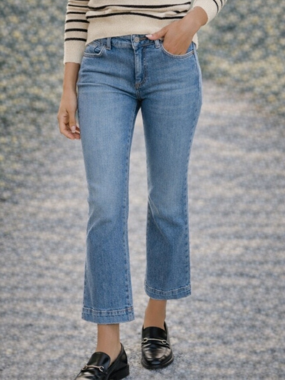 Max Mara SportMax mini flare blue jeans designer denim 36391